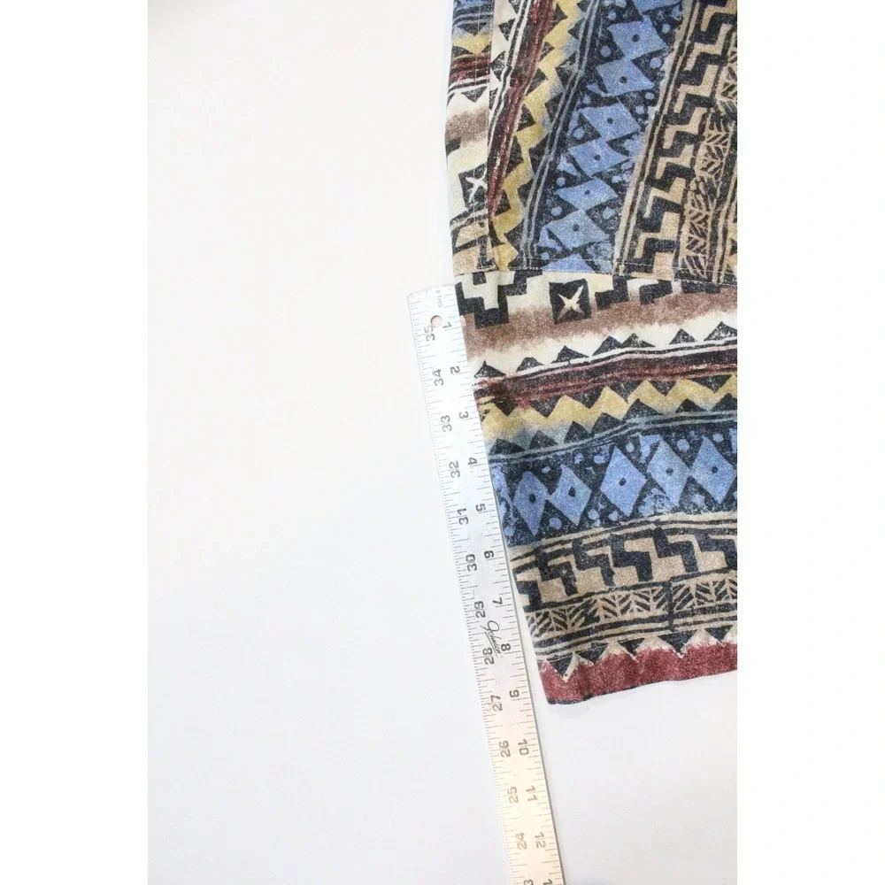 Vintage 90s Marc Daniels Tribal Aztec Print‎ Shirt Men's Size L  Short sleeves